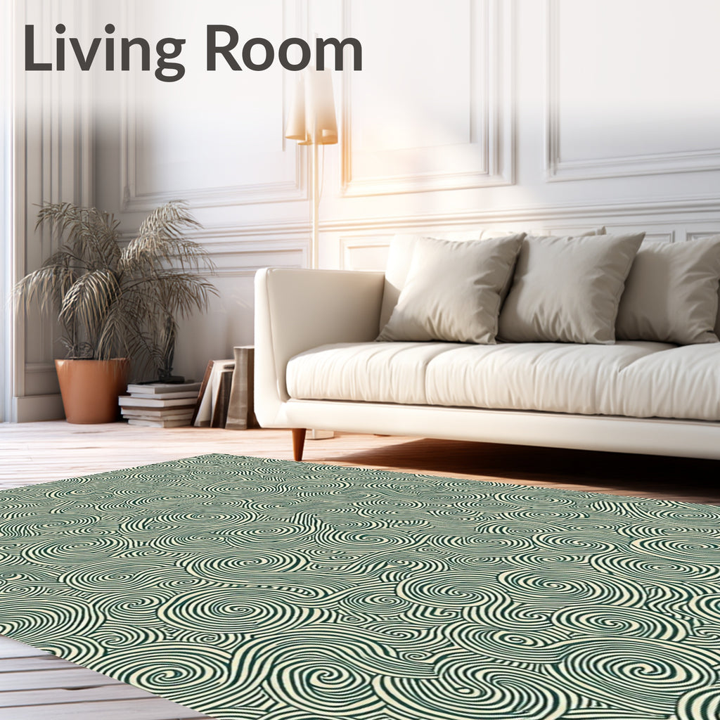 Abstract Swirls Pattern Design Rug
