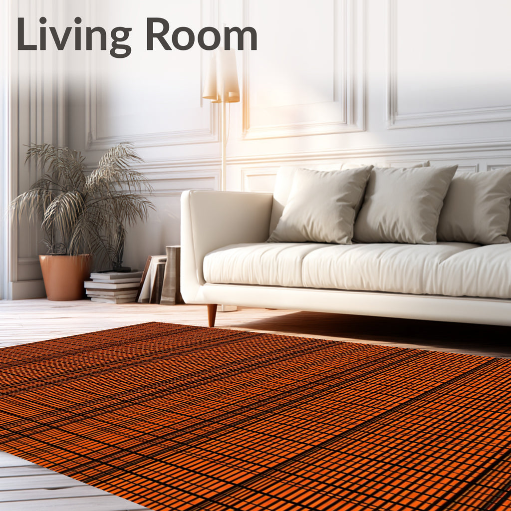 Bold Orange Wide Stripe Rug