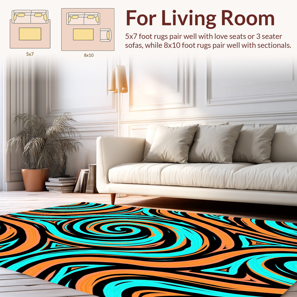 Vibrant Swirl Geometric Pattern Rug