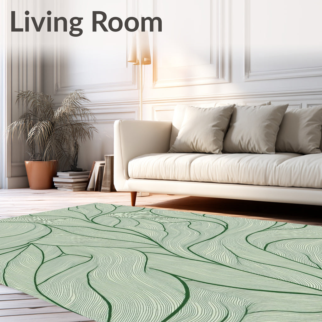 Organic Green Flowing Vines Rug