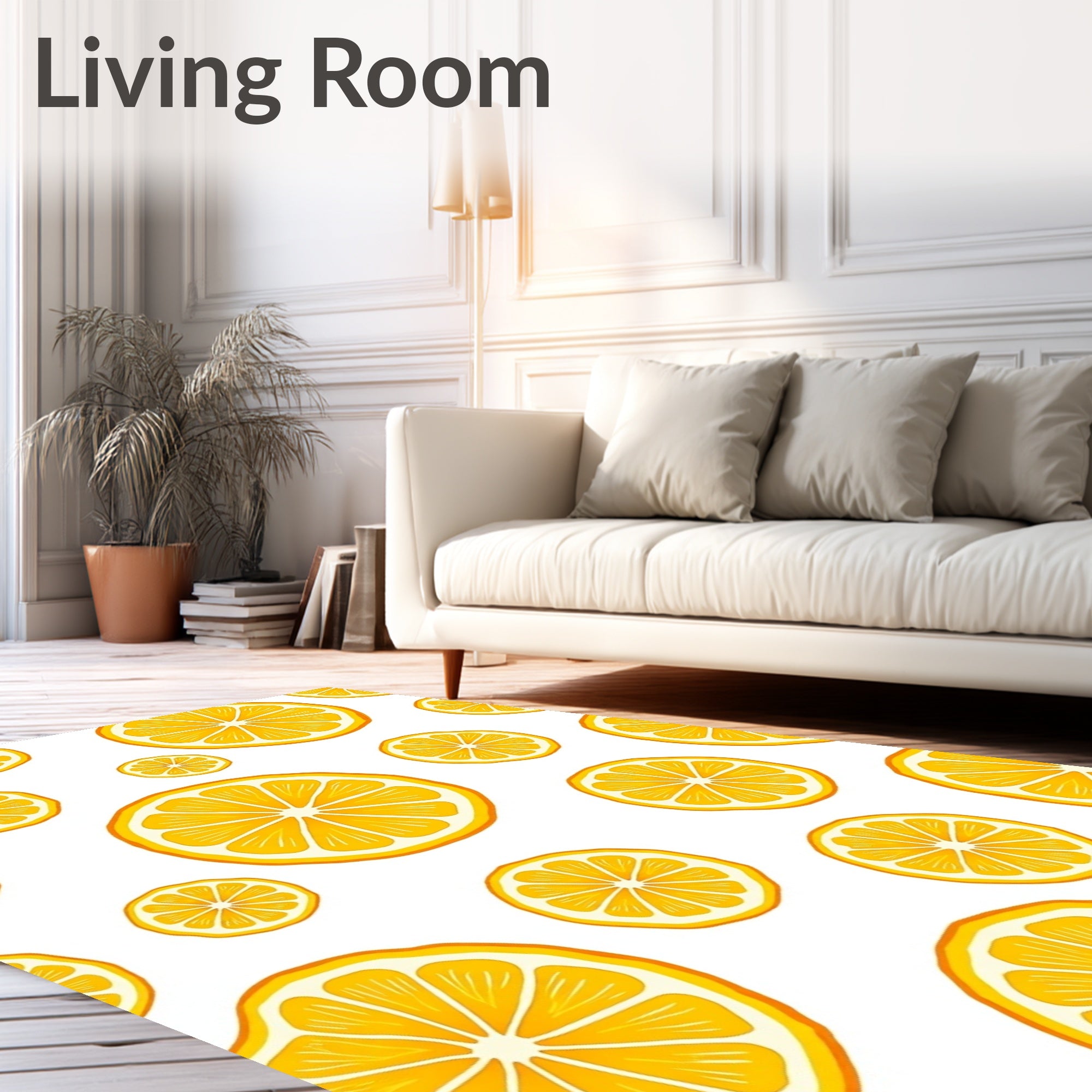 Fresh Orange Slice Patterned Rug