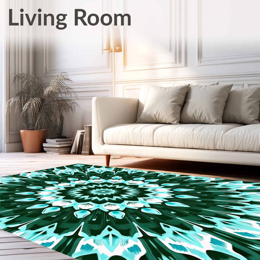 Green Teal Teal Radiant Starburst Rug