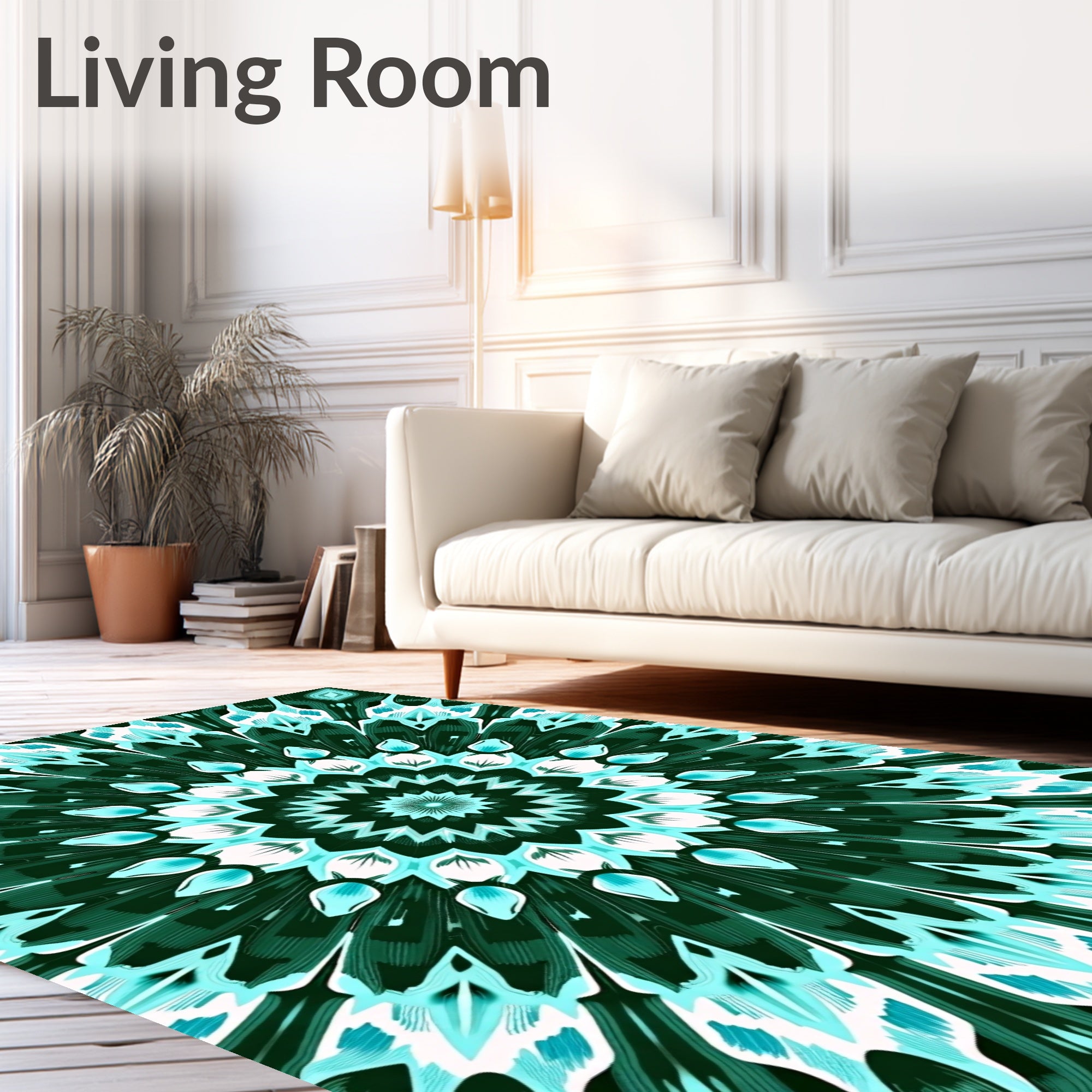 Green Teal Teal Radiant Starburst Rug