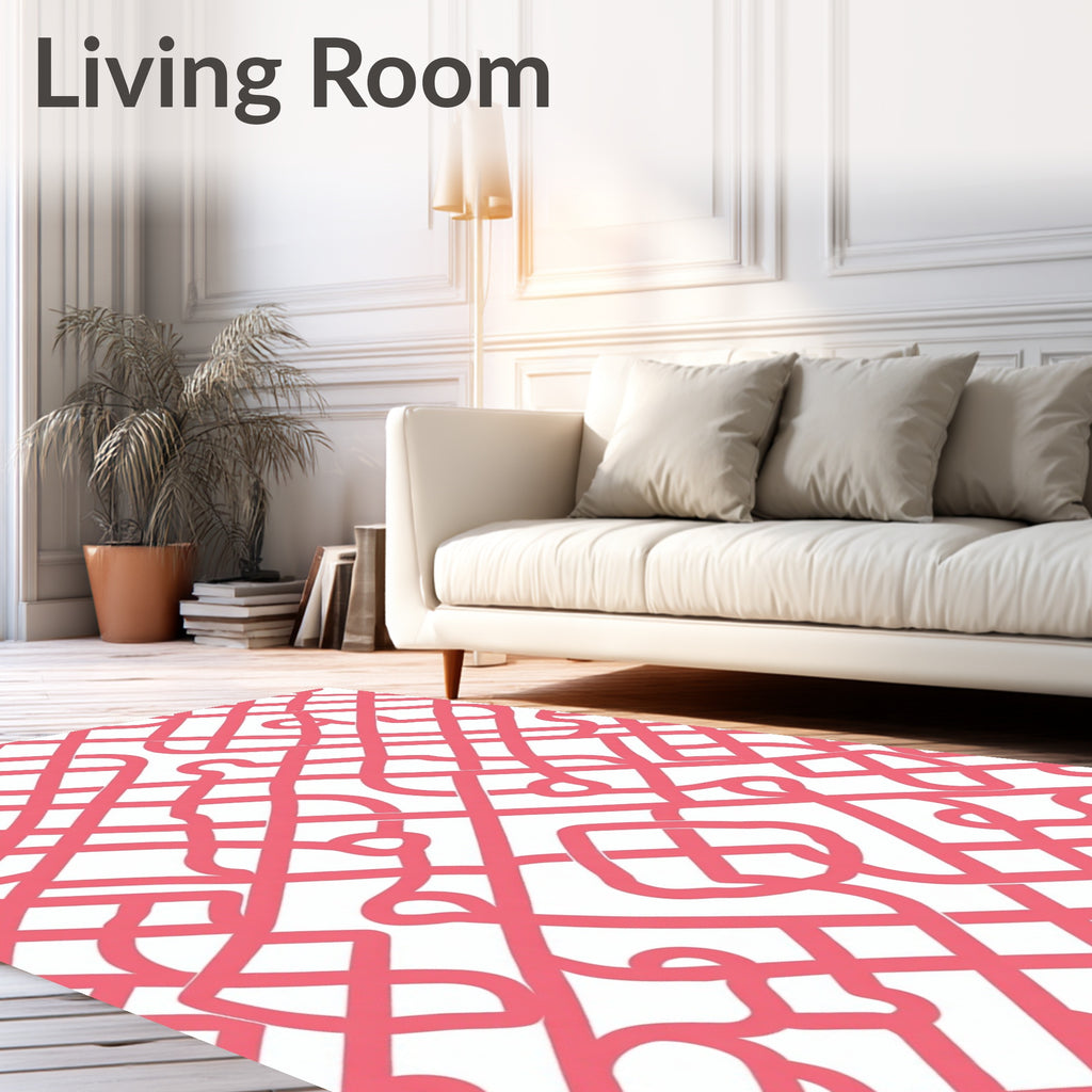 Coral Trellis Pattern Rug