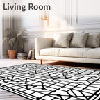 Bold Geometric Grid Dot Pattern Rug
