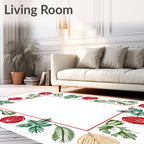 Organic Fern Leaf Border Rug