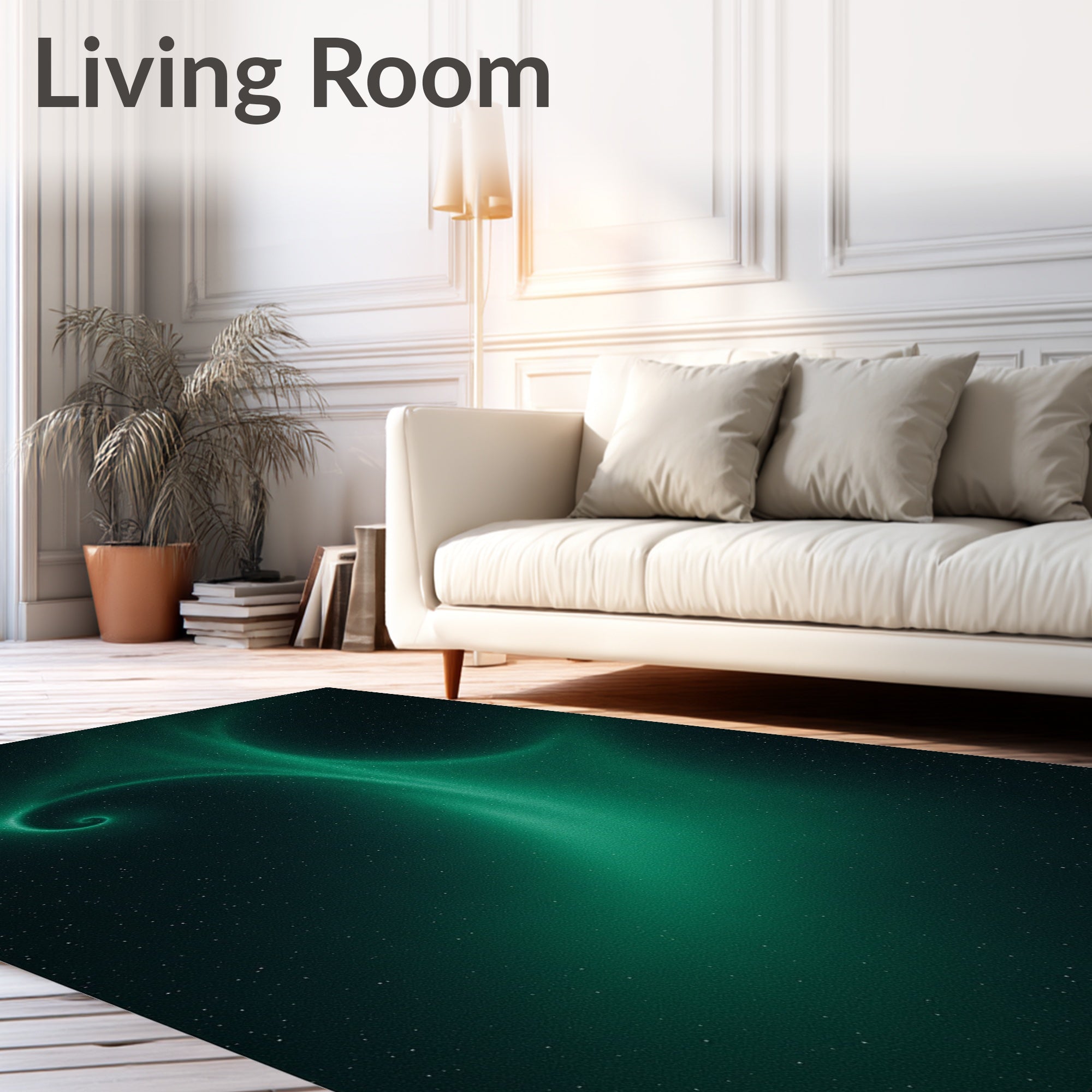 Cosmic Swirl Emerald Nebula Rug