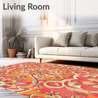 Ornate Floral Swirls Pattern Design Rug