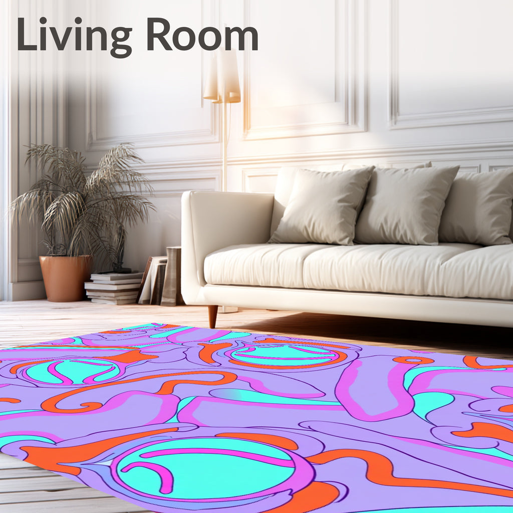 Psychedelic Swirl Bubble Pattern Rug
