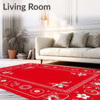 Ornate Floral Butterflies and Sunburst Design Rug