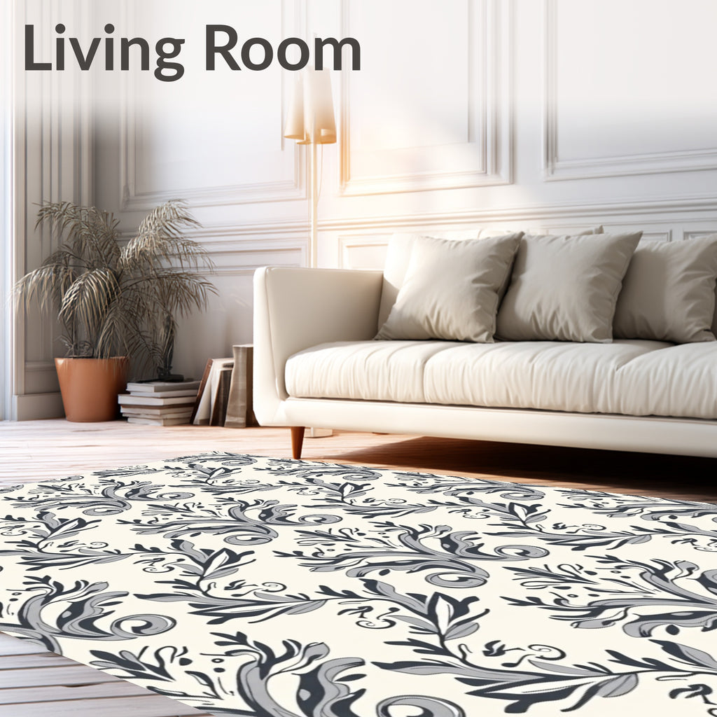 Classic Floral Scroll Pattern Rug