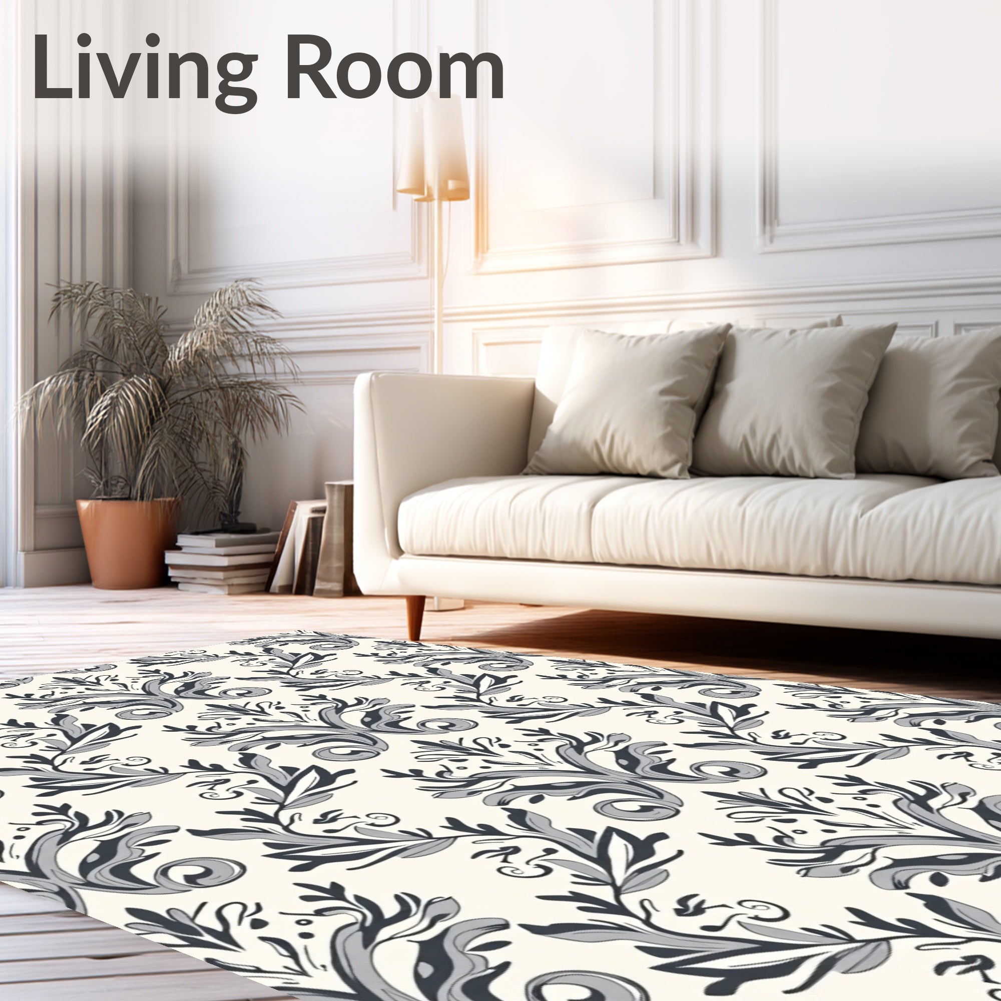 Classic Floral Scroll Pattern Rug