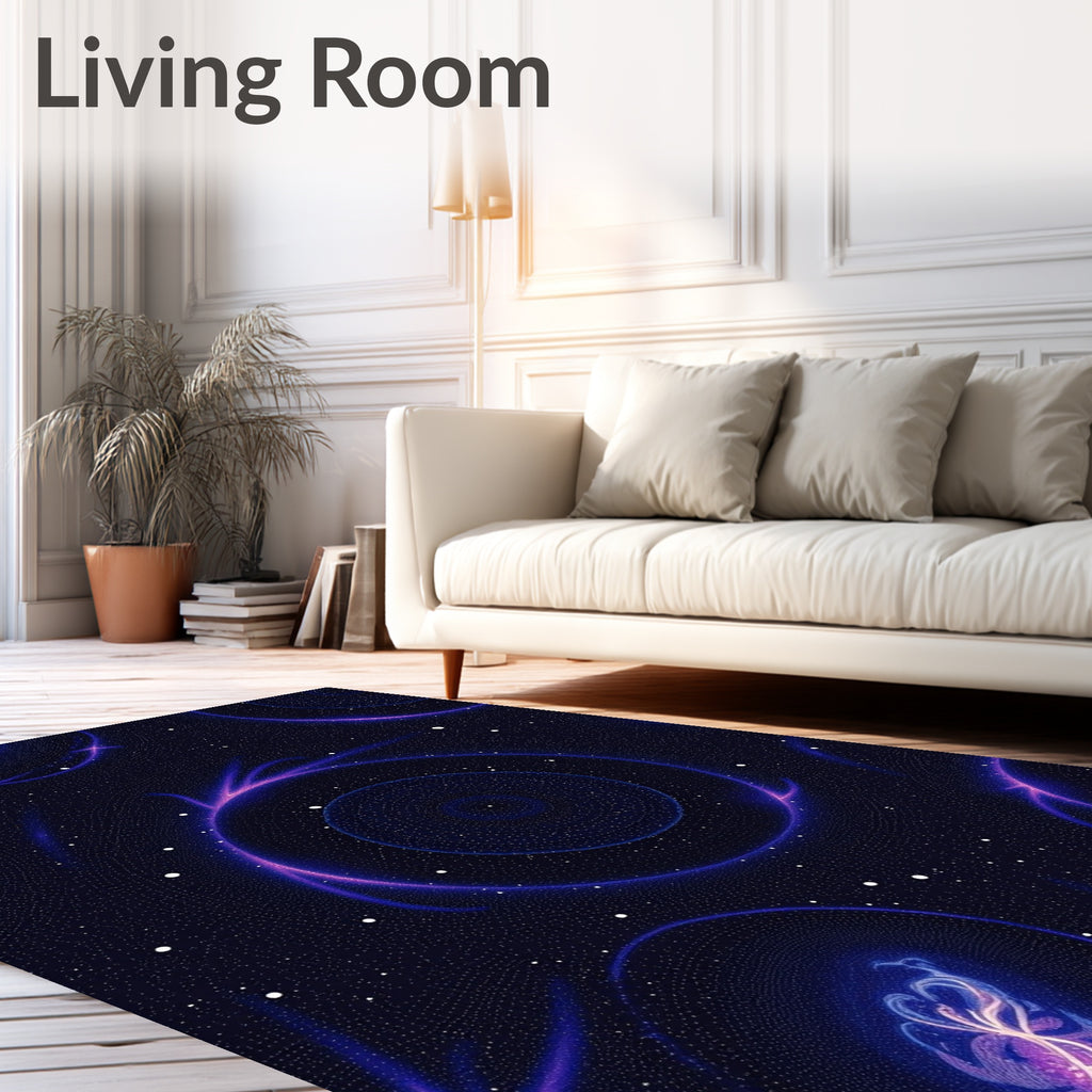 Cosmic Swirls Stardust Pattern Rug