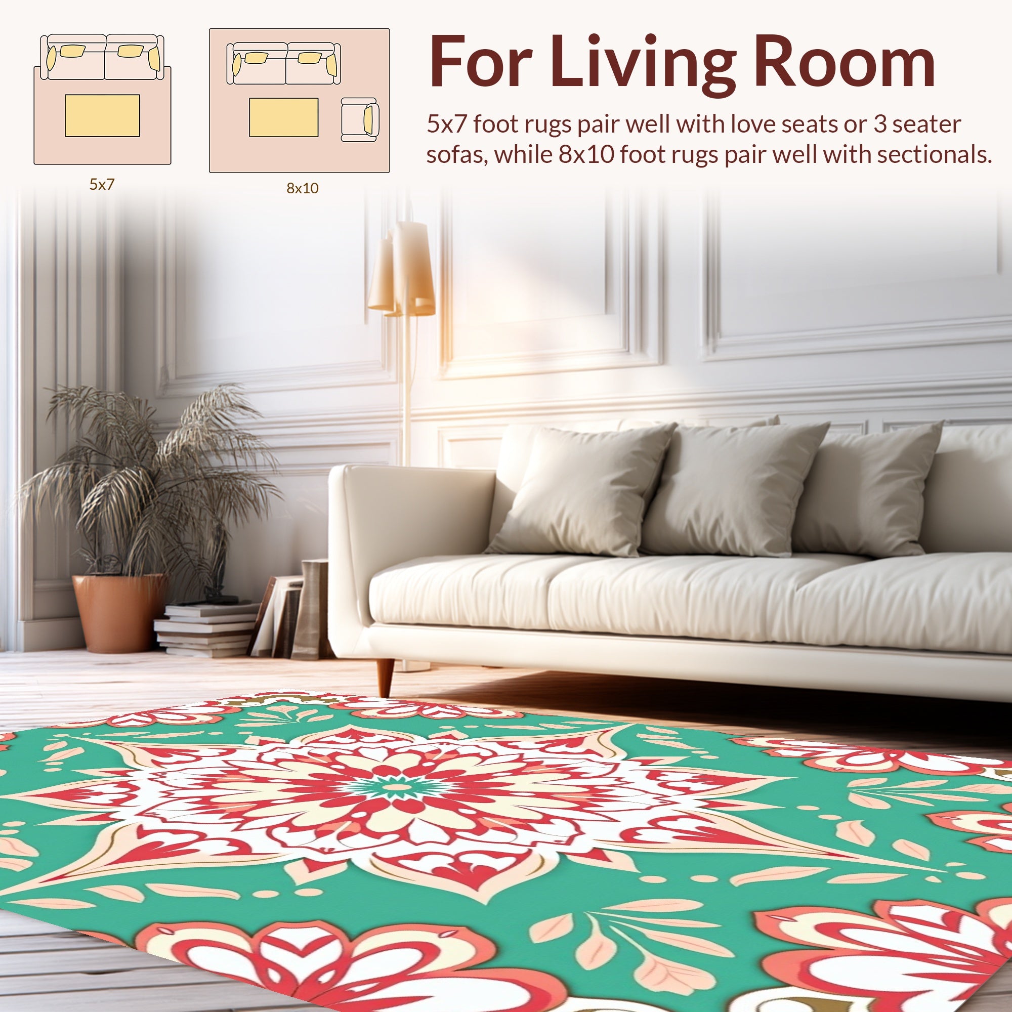 Floral Mandala Pattern Rug