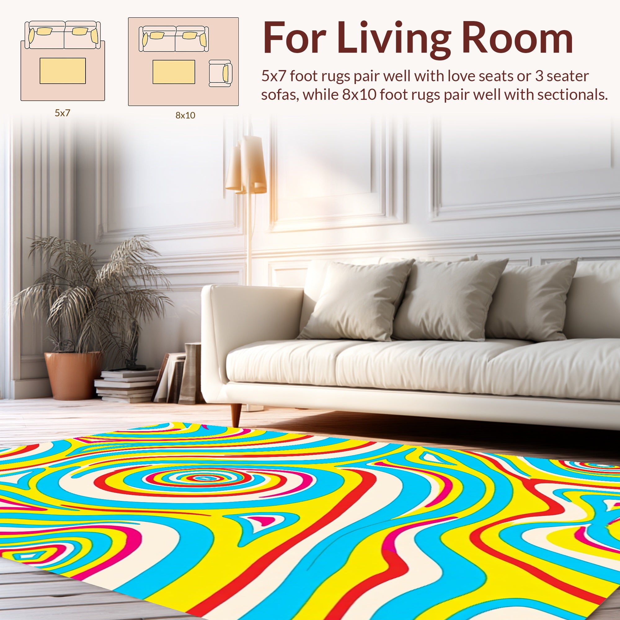 Vibrant Swirling Abstract Pattern Rug