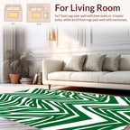 Green Zebra Stripe Pattern Rug