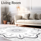 Artistic Gray Floral Medallion Design Rug