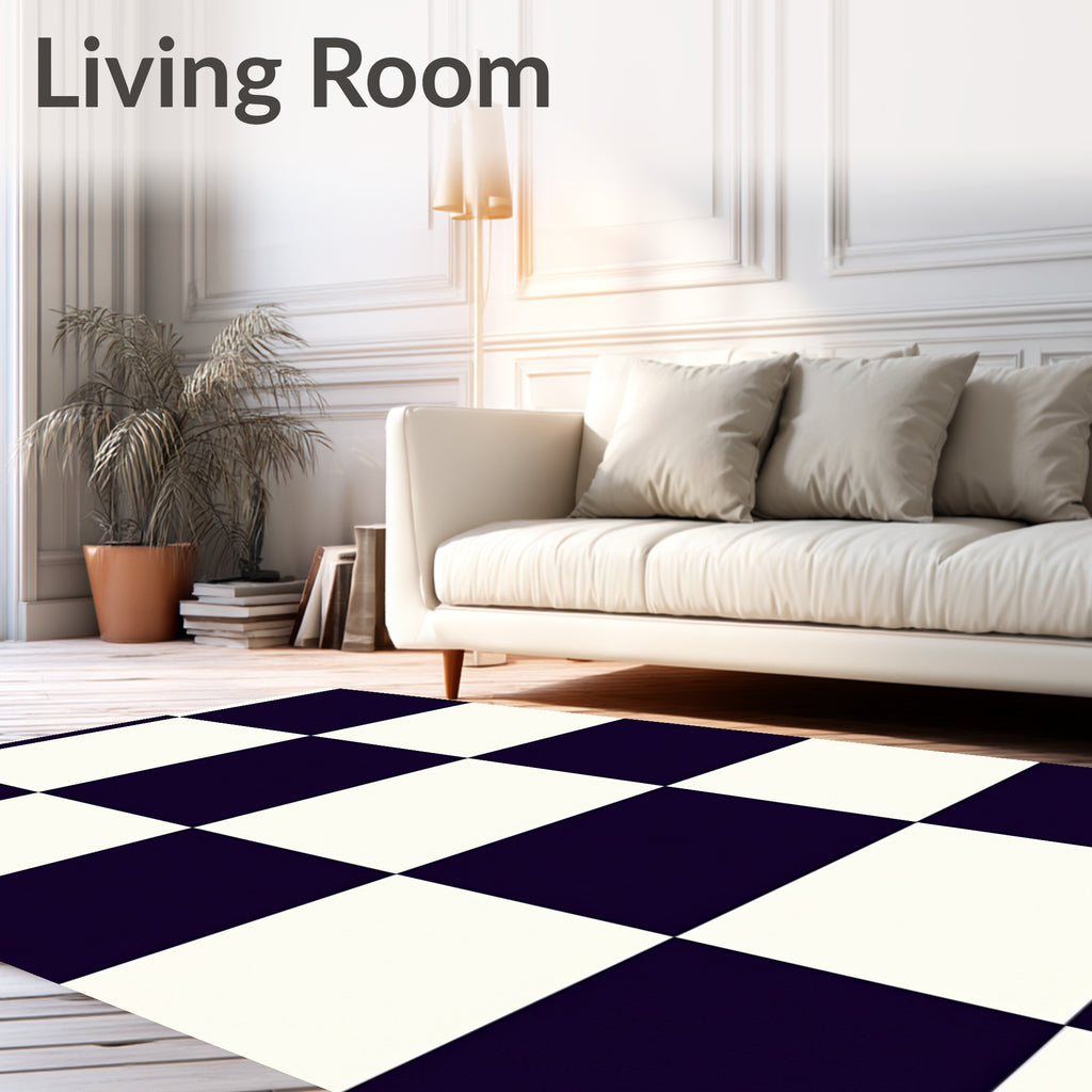 Classic Checkerboard Stripe Pattern Rug