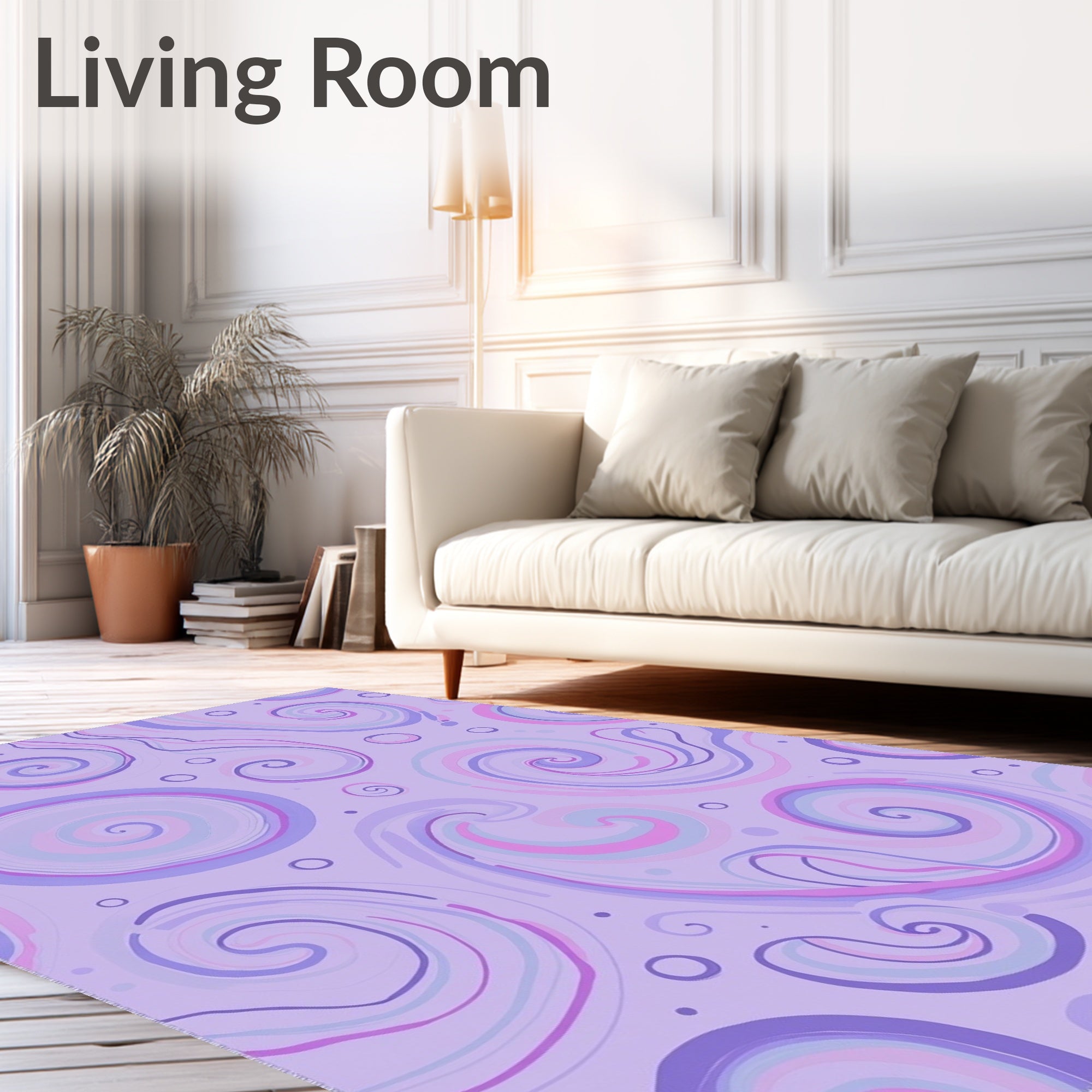 Abstract Swirls Circles Pattern Rug