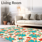 Colorful Floral Pattern With Bright Colors Rug