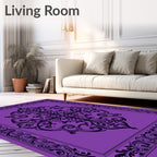 Ornate Paisley Damask Design Rug