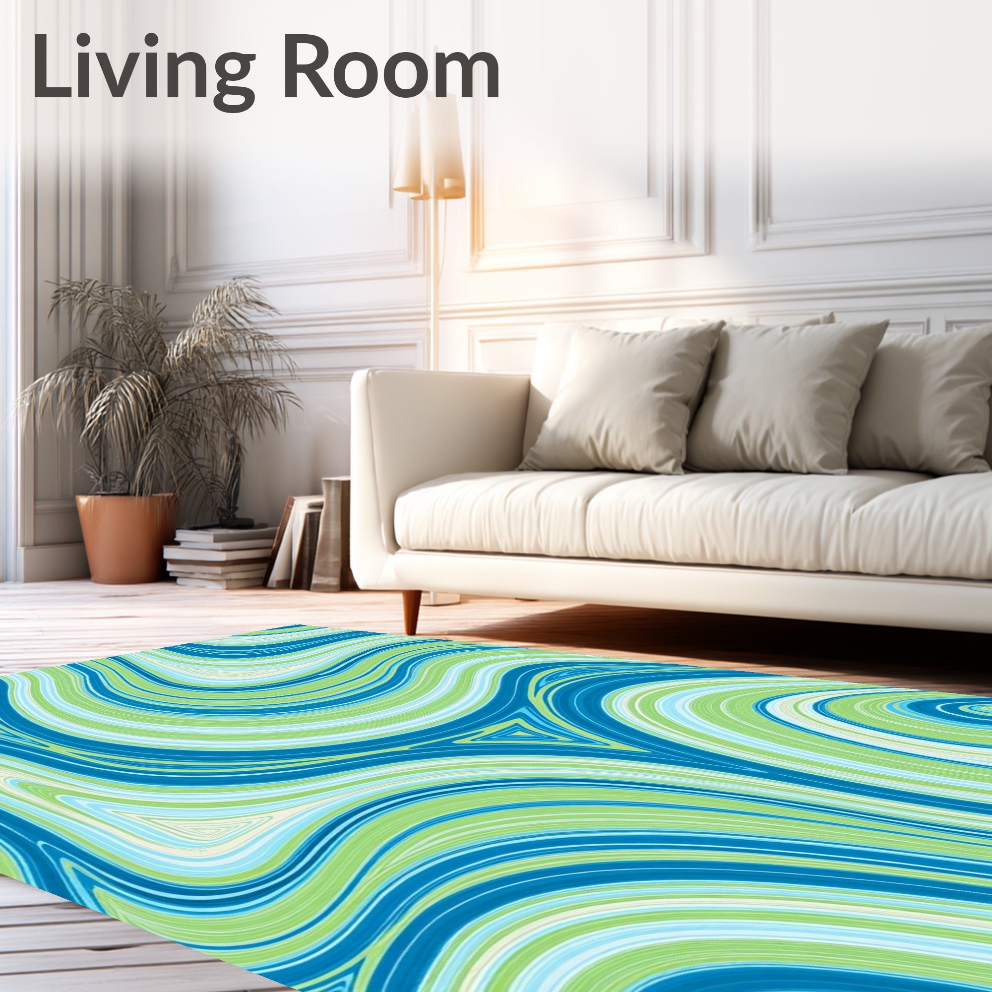 Swirling Water Pattern Rug