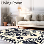 Ornate Floral Medallion Artwork Rug