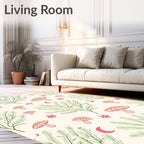 Whimsical Mushroom Floral Moon Pattern Rug