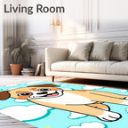 Cute Puppy Sky Clouds Rug