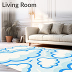 Whimsical Blue Cloud Pattern Rug
