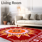 Radiant Sunburst Geometric Design Rug