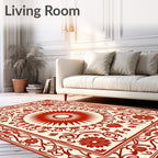Radiant Sun Floral Border Design Rug
