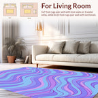 Serene Purple Blue Organic Waves Rug