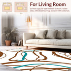 Brown And Teal Organic Lines Rug