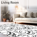 Sketchy Skull Pattern Design Rug