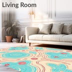 Coral Reef Organic Wave Pattern Rug