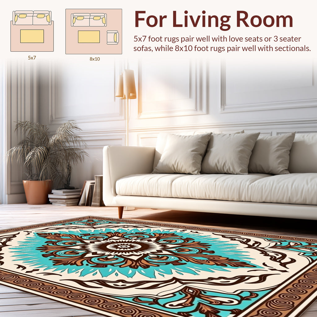 Elegant Floral Medallion Center Rug