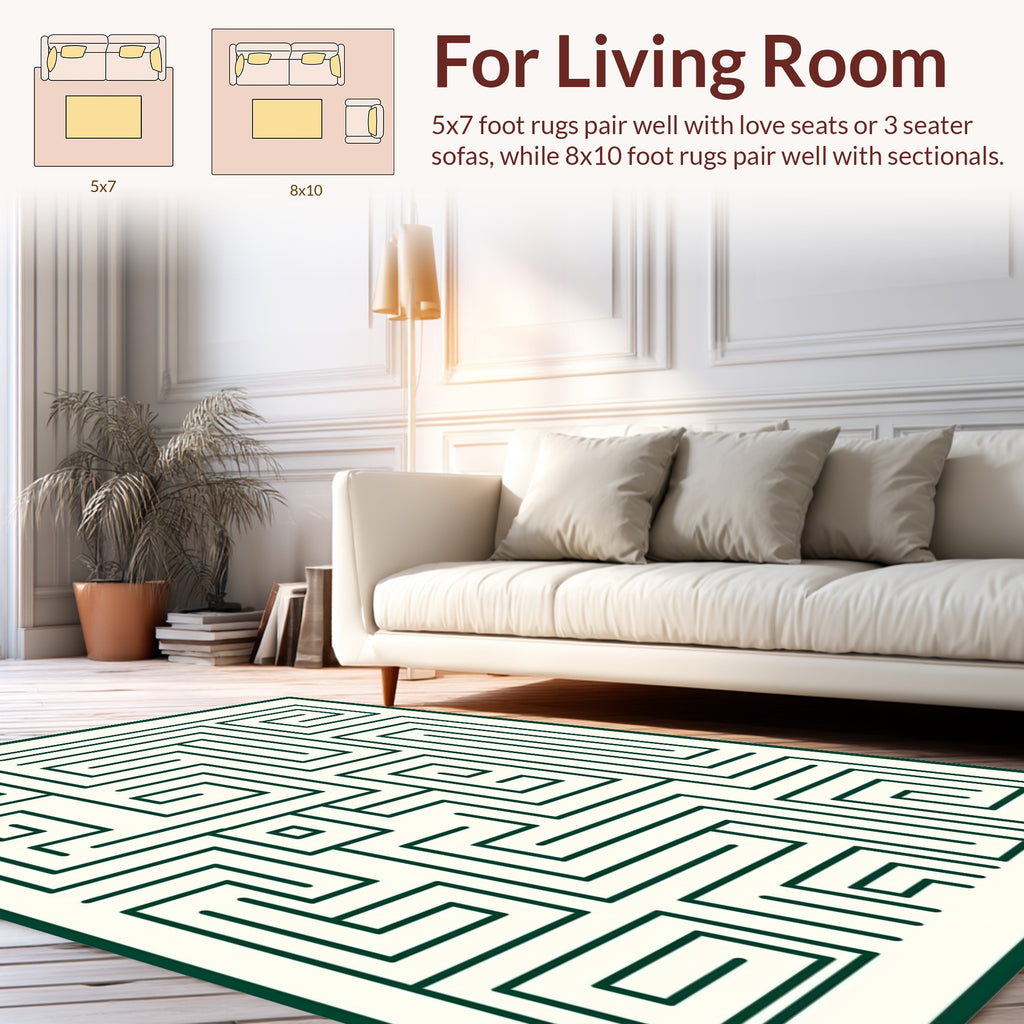 Intricate Maze Pattern Design Rug