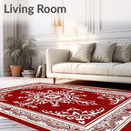 Classic Red Ornamental Floral Pattern Rug