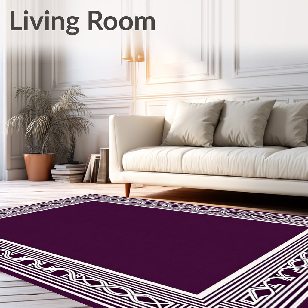 Geometric Border Patterned Rug
