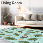 Coastal Leaf and Shell Pattern Rug