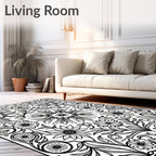 Art Nouveau Floral Mandala Design Rug