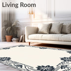Art Nouveau Floral Frame Design Rug