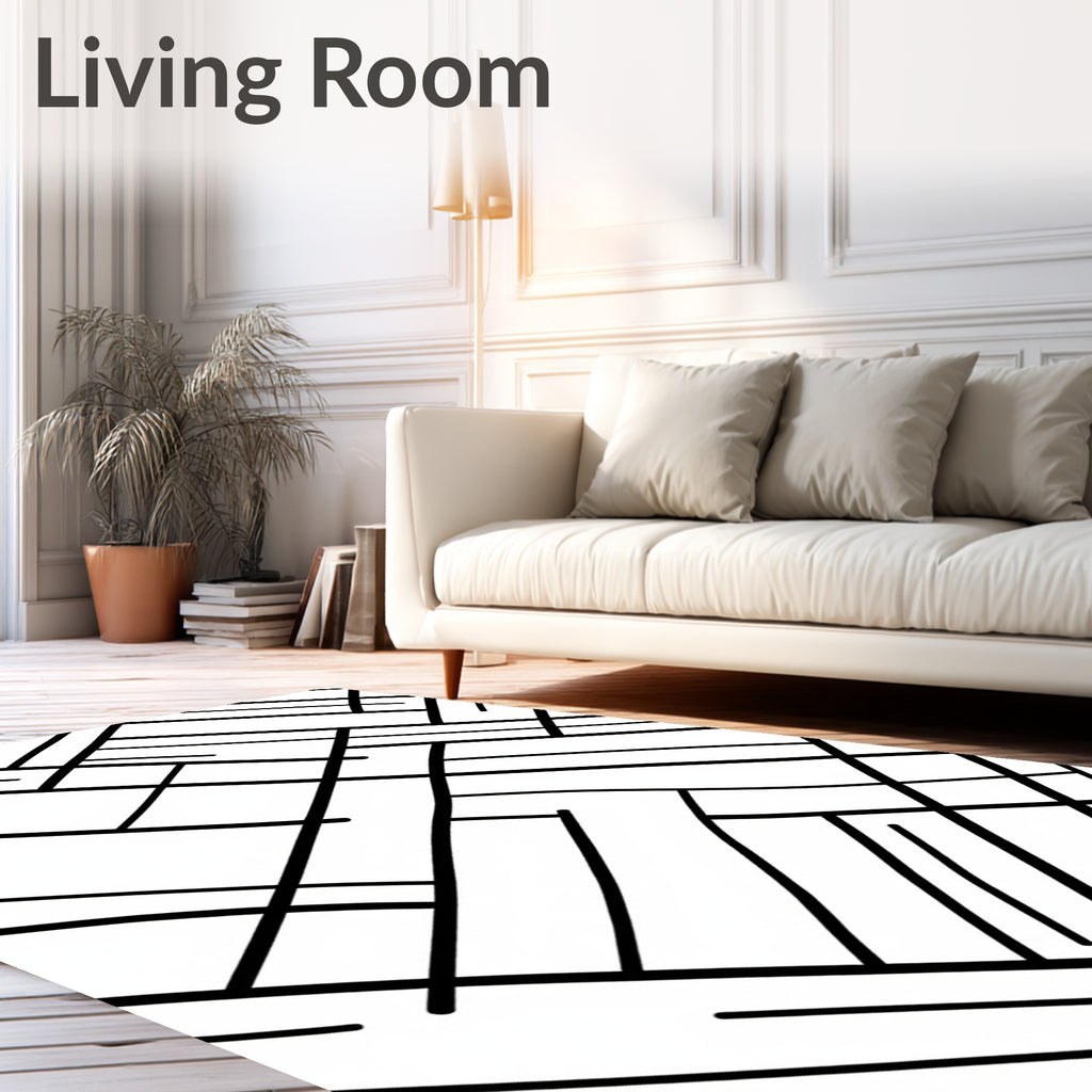 Abstract Interlocking Diagonal Lines Rug