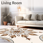 Radial Floral Mandala Pattern Rug