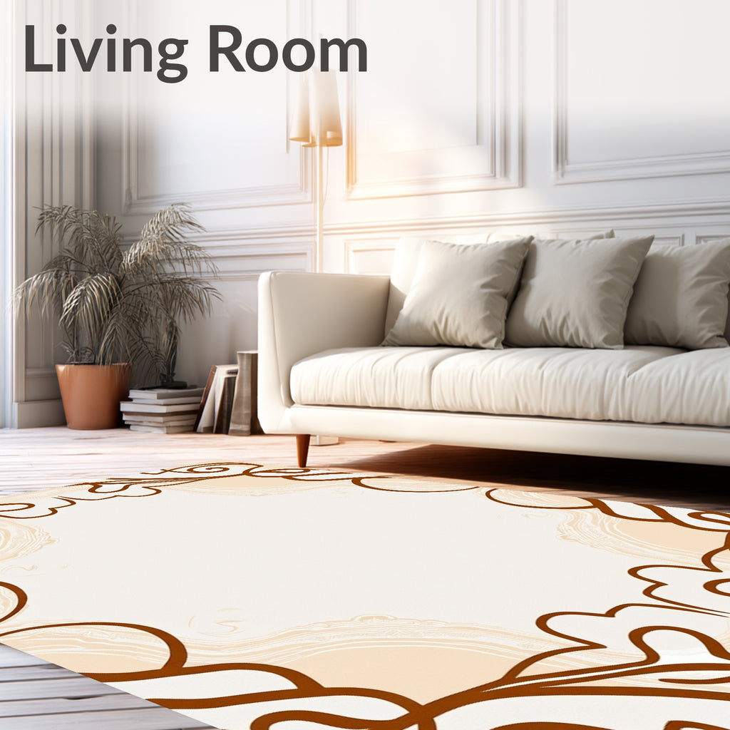 Elegant Swirls Natural Textures Rug
