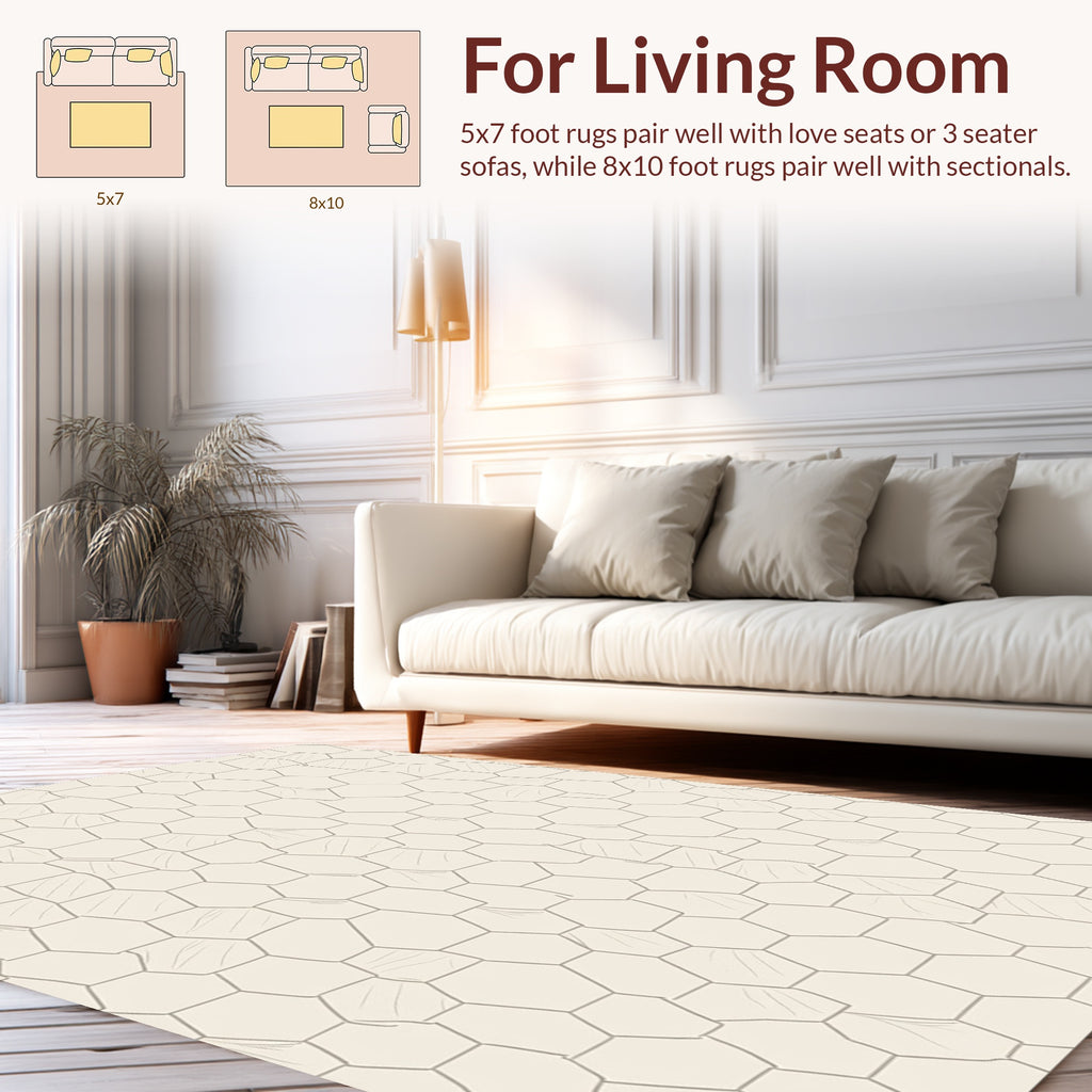 Hexagonal Pattern Abstract Lines Design Rug