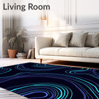 Abstract Swirls Contour Pattern Rug
