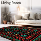 Bold Geometric Floral Pattern Rug