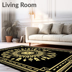 Art Deco Sunburst Geometric Motif Rug